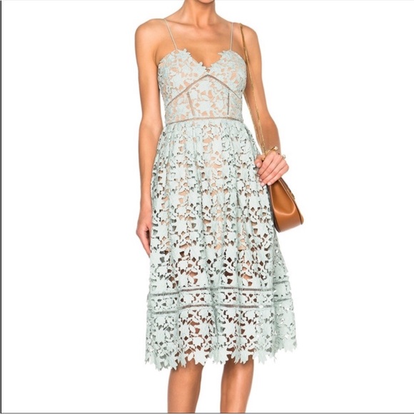 Self-Portrait Dresses & Skirts - Self Portrait Azaelea Lace Midi Dress in Light Mint Green
